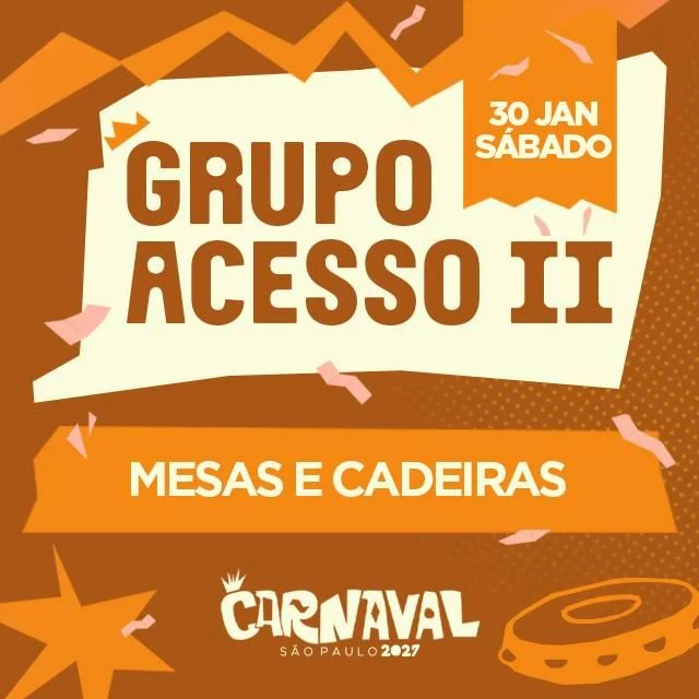 Arte oficial — Carnaval de São Paulo 2027 - Mesas e Cadeiras - Acesso II