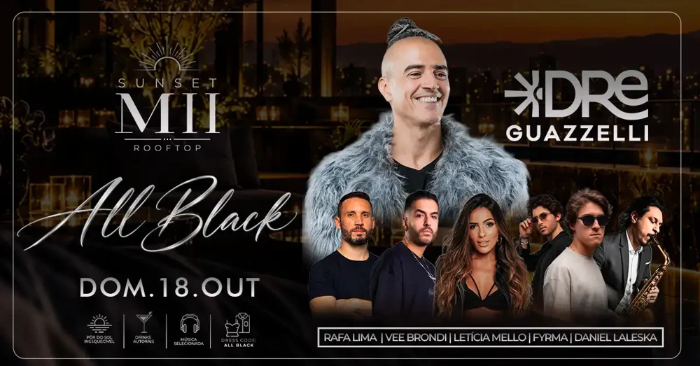 Arte oficial — Sunset Edição especial All Black DJ DREE GUAZELLI e Convidados