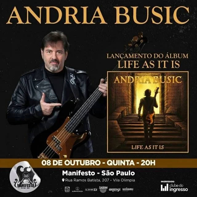 Arte oficial — Andria Busic - Lançamento do Álbum - Life As It Is
