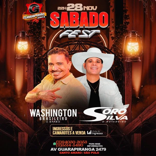 Arte oficial — Piseiro Fest - Washington Brasileiro + Soro Silva