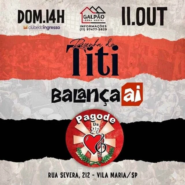 Arte oficial — Resenha do Titi + Balança Aí + Pagode 27