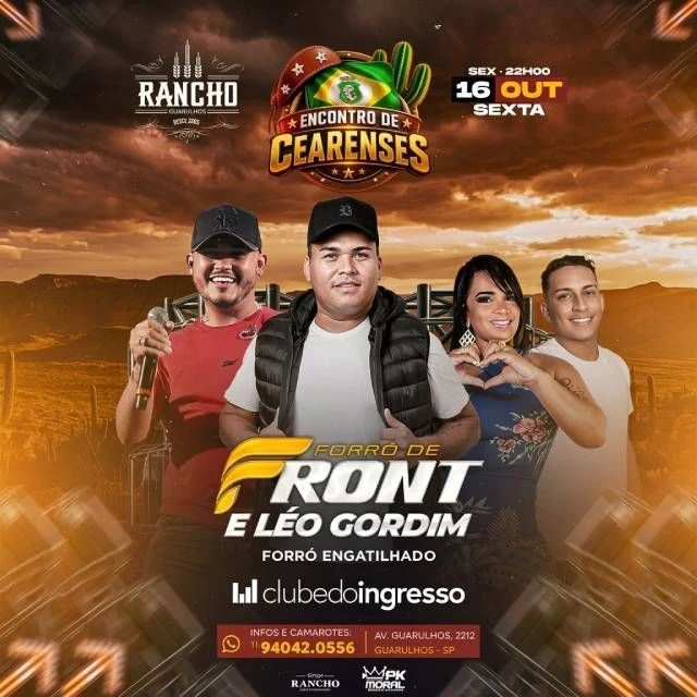 Arte oficial — Forró de Front e Léo Gordim no Rancho Guarulhos