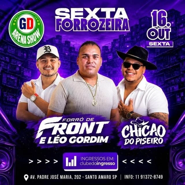 Arte oficial — Forró de Front e Léo Gordim + Chicão do Piseiro