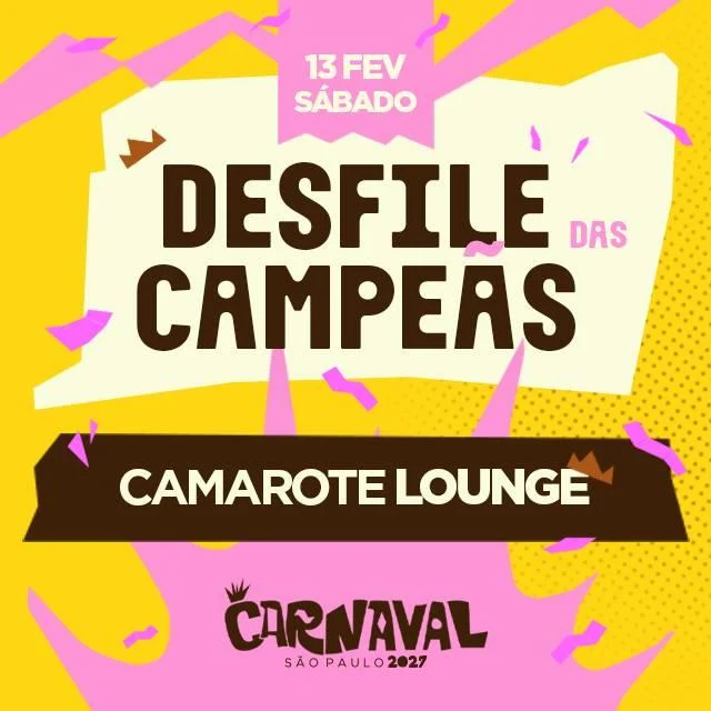 Arte oficial — Carnaval de São Paulo 2027 - Camarote Lounge - Campeãs