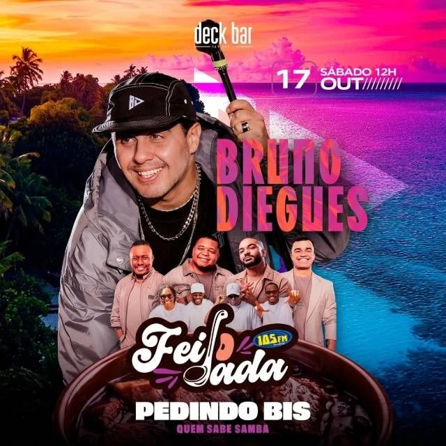 Arte oficial — Feijoada 105FM no Deck Bar - 17/10