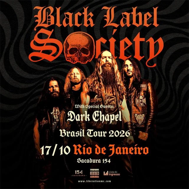Arte oficial — Black Label Society / Dark Chapel - Rio de Janeiro
