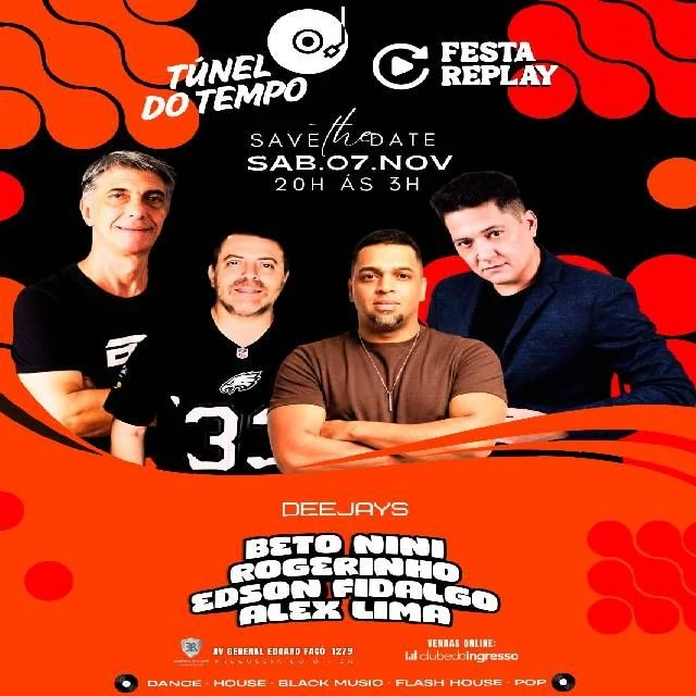 Arte oficial — Túnel do Tempo - Festa Replay
