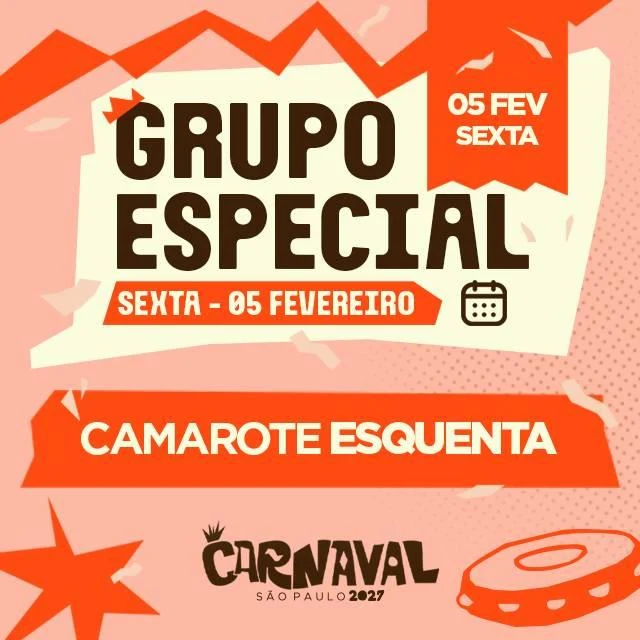 Arte oficial — Carnaval de São Paulo 2027 - Camarote Esquenta - Especial - Sexta-feira