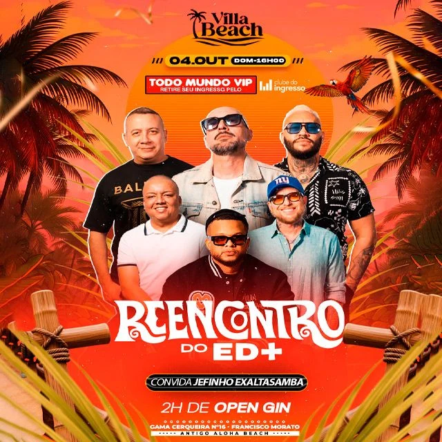 Arte oficial — Reencontro do Ed + Jeffinho Exalta no Villa Beach